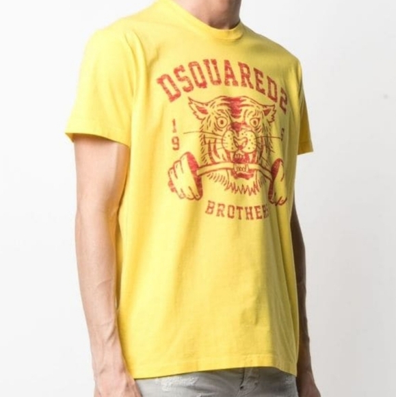 DSquared2 Italian  Logo Print Graphic Tee Shirt Blue Vintage Cotton Unisex Luxe - Picture 3 of 12
